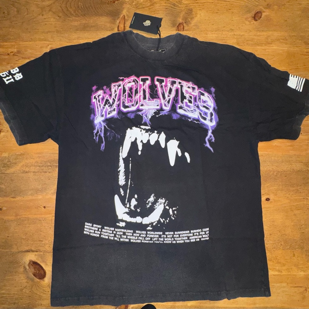 Darc Sport Blood Thunder Premium Vintage Tee Black Purple Men's T-Shirt L
